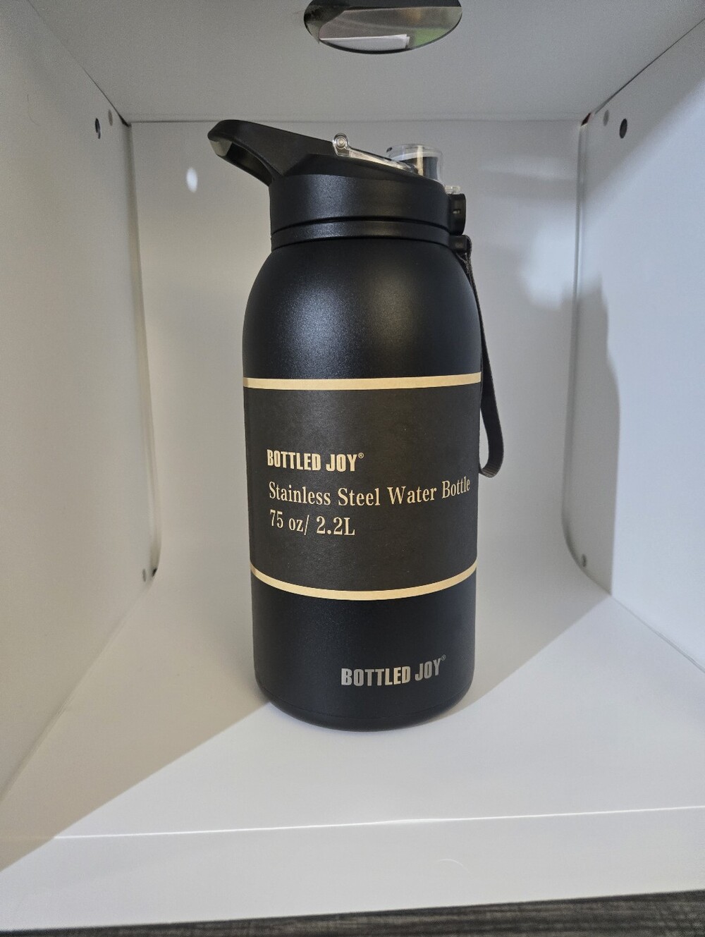Black Stainless Steel Water Bottle - 75 oz / 2.2L